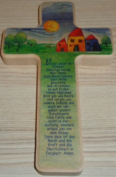 Holzkreuz: "Vater unser..." 20cm
