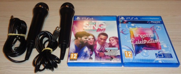 2 Mikrofone mit SingStar Celebration &amp; Let's Sing 2018 für PS4
