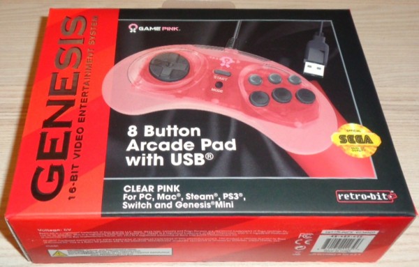 USB 8 Button Arcade-Pad "Clear Pink" (Limited Run)