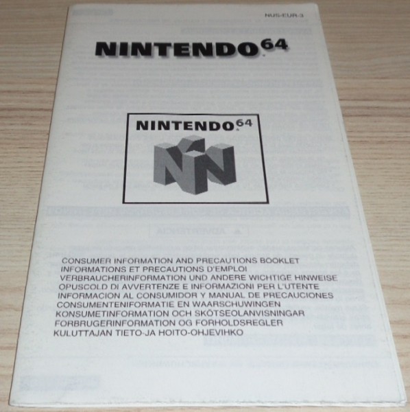 Verbraucherinfomation für Nintendo 64