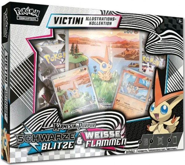 Pokémon: Karmesin & Purpur "Schwarze Blitze & Weisse Flammen" Victini Illustration-Kollektion