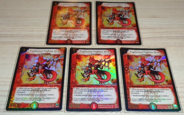 5x Duel Masters Promo Card "Explosive Fighter Ucarn (E)